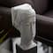 12&#x22; Gray Stoneware Woman Head Sculpture